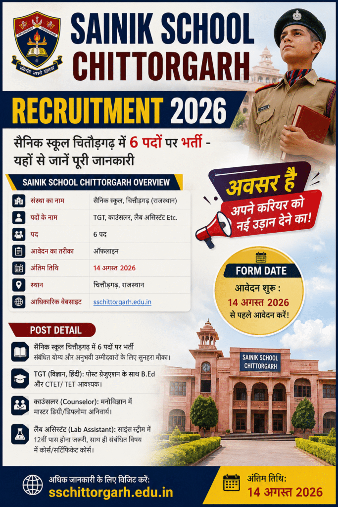Sainik School Chittorgarh Recruitment